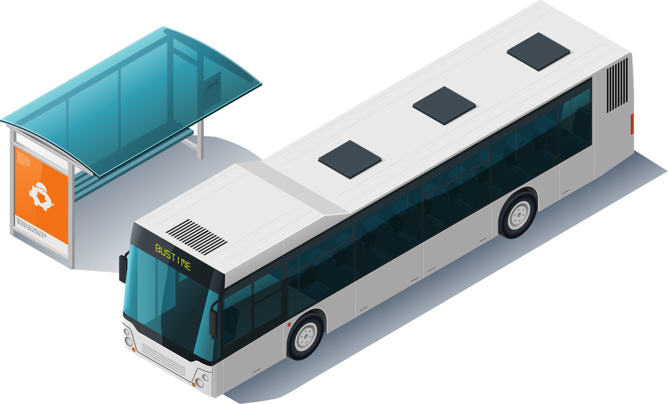 busz a megálló közelében