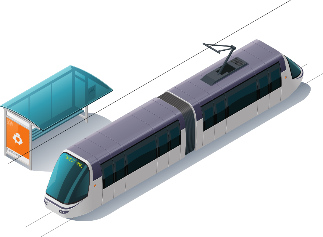 villamos a megálló közelében